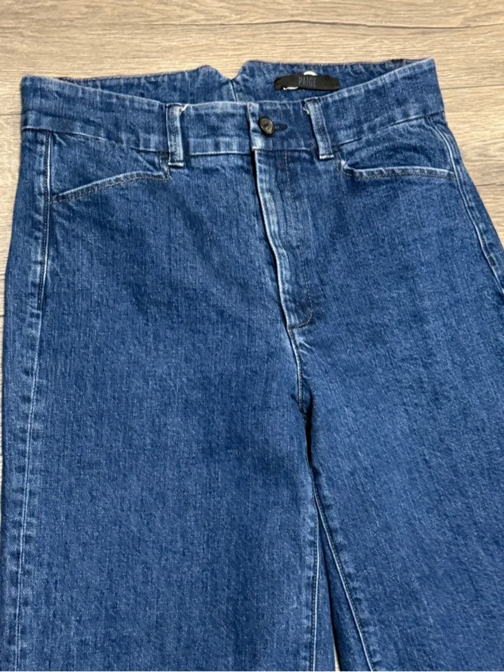 PAIGE Women's Wide Leg High Rise Trouser Jeans Sasha Edinburgh Dark Wash Sz 28